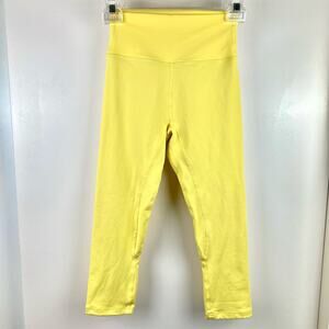 Til You Collapse TYC Effortless Classic High Waisted Yellow Leggings Size XXS